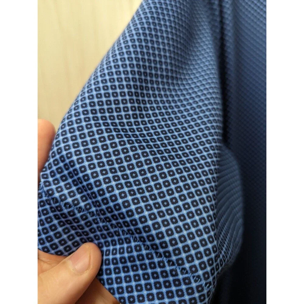 Peter Millar Blue Navy Diamond Mosaic Polo XL Summer Comfort Golf